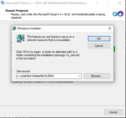 Installing Microsoft Visual C Error During Install Or Upgrade
