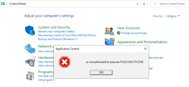 Filecoauth exe ошибка приложения как устранить windows 10