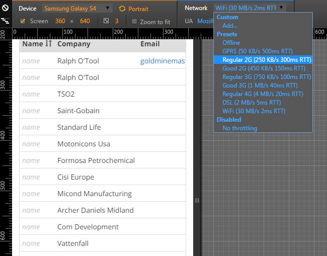 Toggle Device mode in order to simulate different devices and