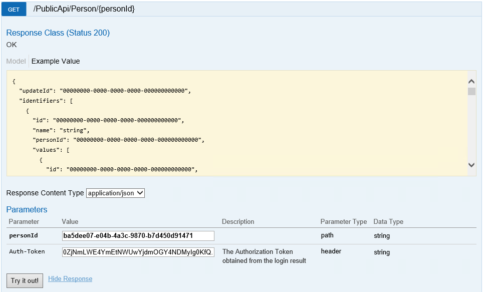 HOWTO Identity Director Swagger Query a single Person based on personId