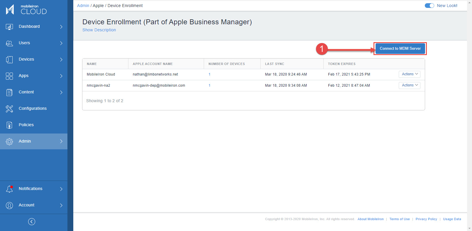 MobileIron Cloud Apple Business Manager Device Enrollment Configuration