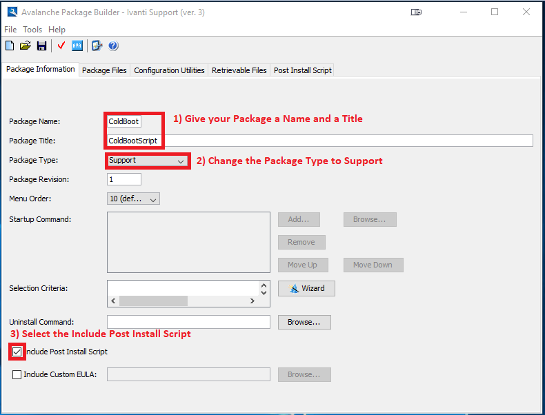 Guide Avalanche Creating a package to Cold Boot a Device remotely