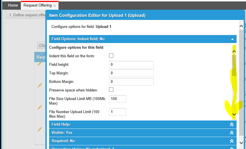 How to get the Request Offering to Upload more attachment types (.pdf, etc)