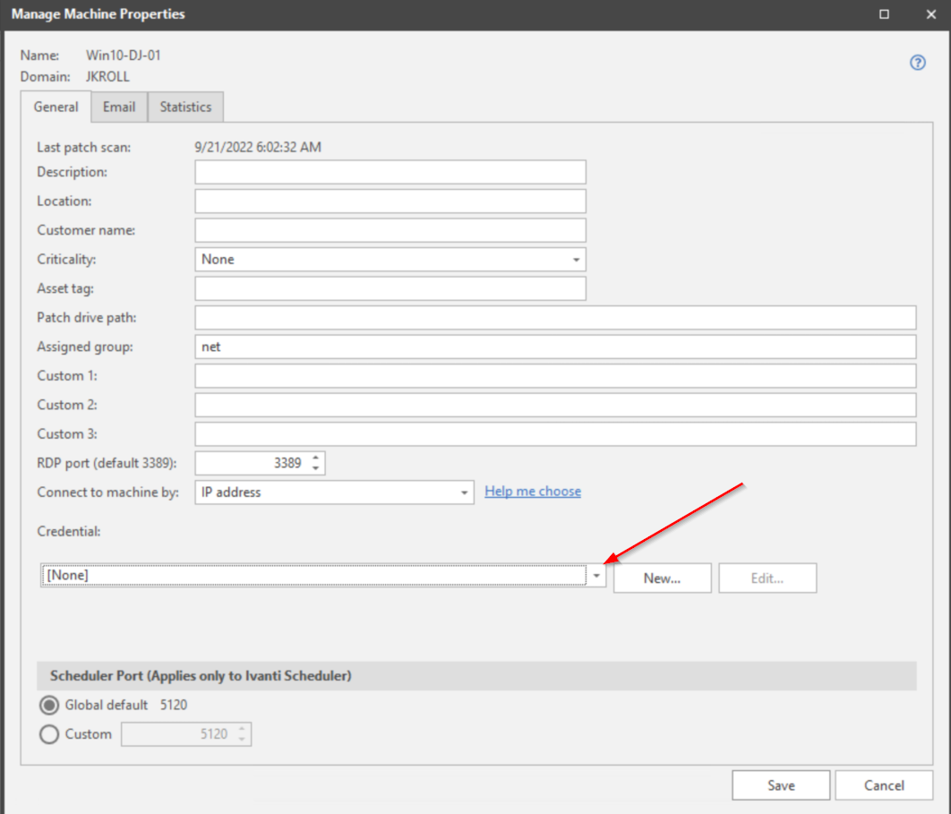 ITScript gives error No credentials are available. Set machine