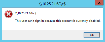 Unable To Scan Computer Because Account Is Disabled