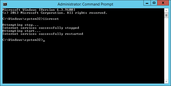 How do I run an IIS reset?