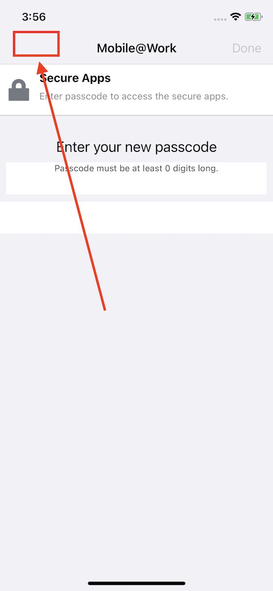 iOS 14: Cancel Button Missing in Mobile@Work Secure Apps Passcode Setup
