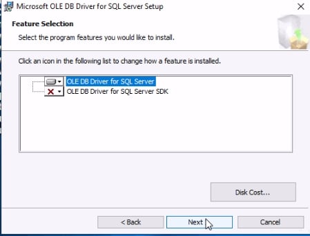 Ole db driver for sql server это