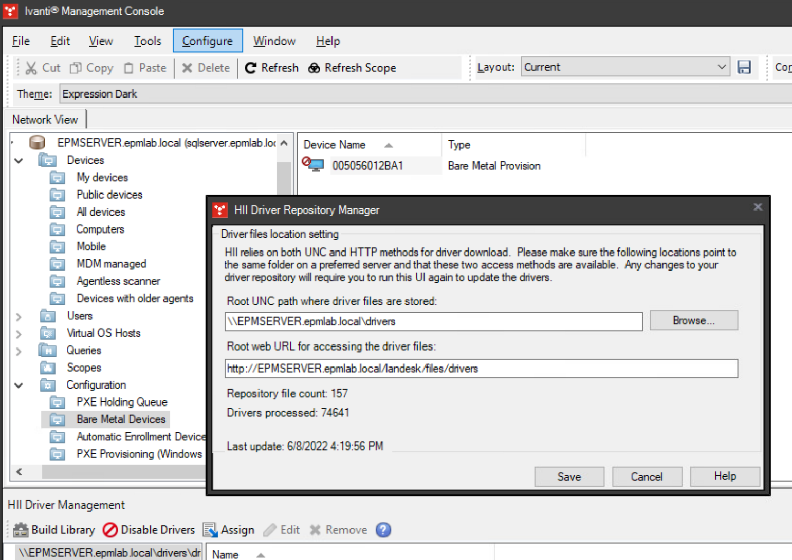 Use a Shortened UNC Path for HII Patch and Compliance Driver Updates