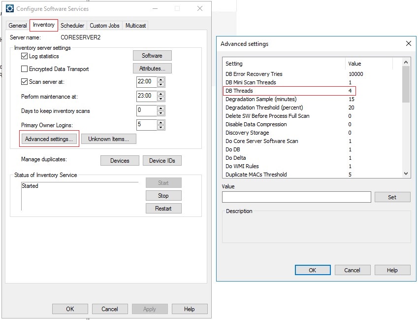 About 'DB Threads' Configuration