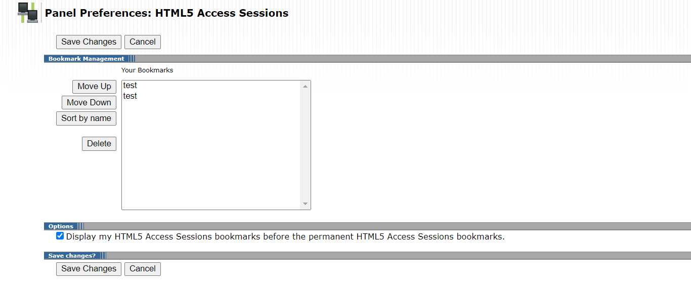 KB45204 HTML5 User added bookmarks wont be visible on landing page