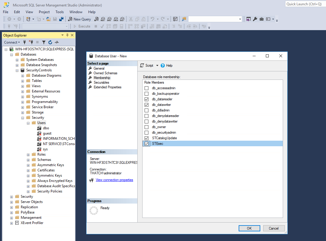 SQL Permissions Required for Ivanti Security Controls Database