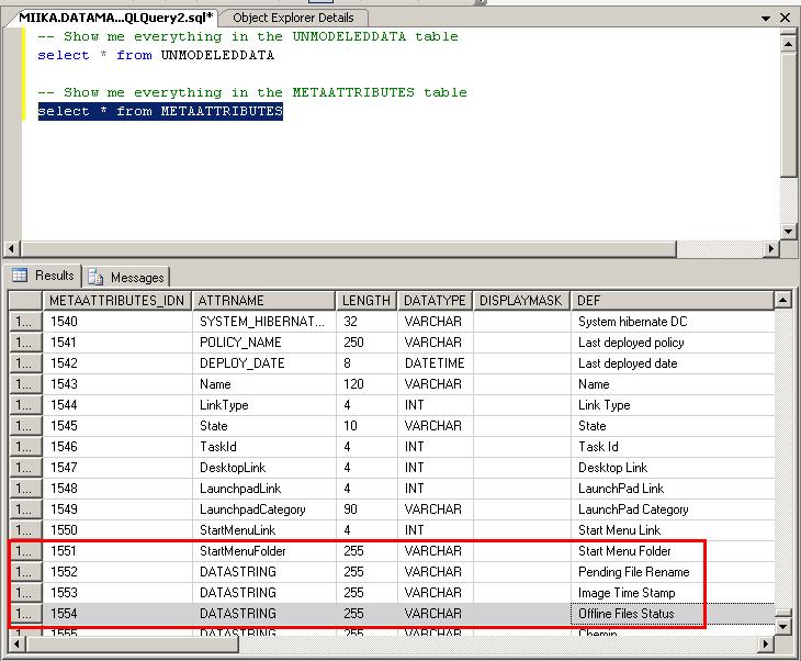 How to find and query Custom Data via SQL