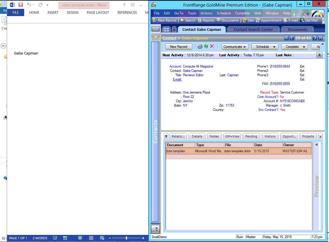 Document Management Center (DMC) does not recognize .dotm Inside Memo Template Word 2013