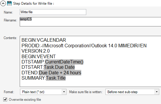 How does the quot Add Task to Outlook Calendar quot link work on the Task form?