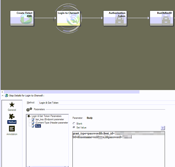 Request not authorized error when executing a  Service Call to