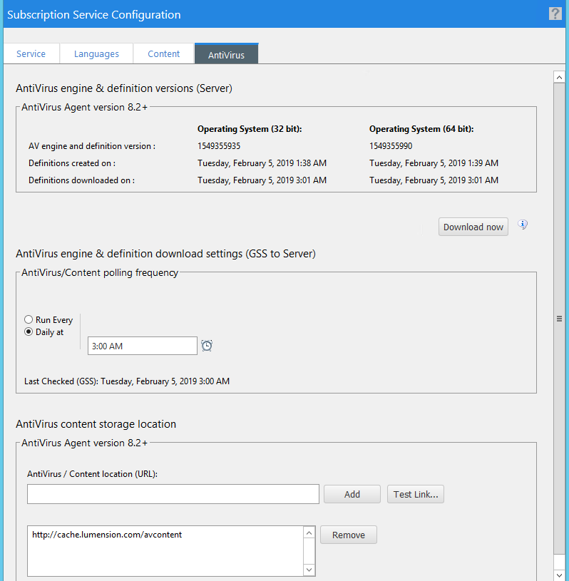 AntiVirus Definition Updates have not downloaded for several days