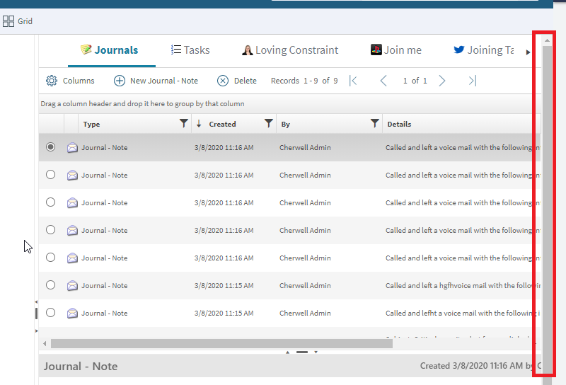 Vertical scroll bars missing in Browser client when using horizontal