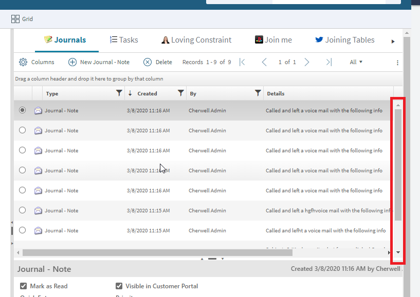 Vertical scroll bars missing in Browser client when using horizontal grid/form view DR 50077
