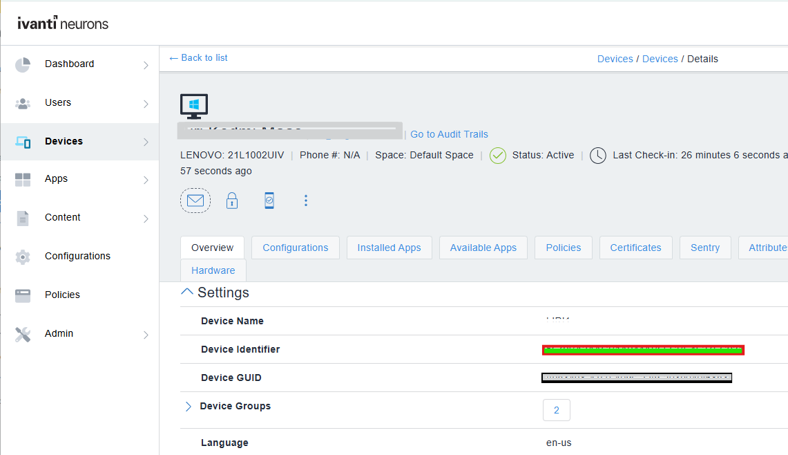 Where to locate Device GUID - NMDM Cloud